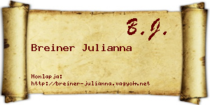 Breiner Julianna névjegykártya